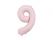 Balon foliowy cyfra 9 86cm jasny różowy