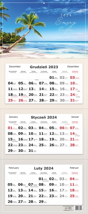 Kalendarz 2024 trójdzielny 82.5 x 34 cm - Widok