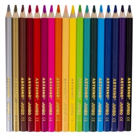 Kredki ołówkowe Astrino Jumbo, 18 kolorów + temperówka (312221003)
