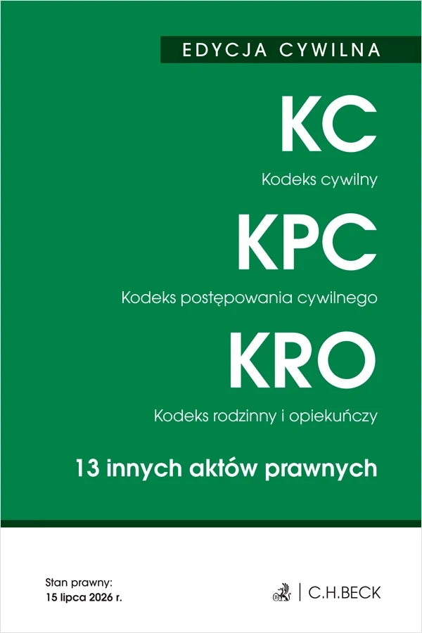<img src='https://webimage.pl/pics/211/9/d9788384119211.png' style='height:440px' /> Edycja cywilna. Kodeks cywilny. Kodeks postępowania cywilnego. Kodeks rodzinny i opiekuńczy. 13 innych aktów prawnych
