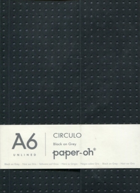 Notatnik A6 Paper-oh Circulo Black on Grey gładki