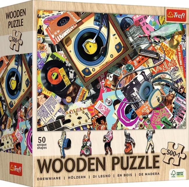 Puzzle drewniane 500+1 W świecie muzyki TREFL