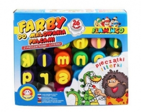 Farby do malowania palcami litery 26 Flamingo z pieczątkami (6251)