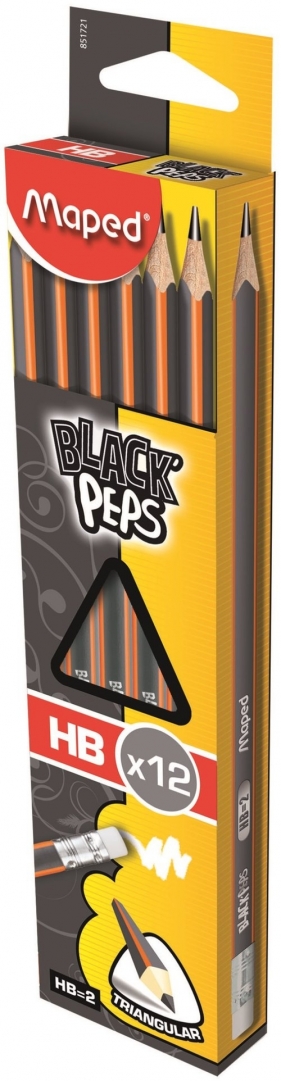 Ołówek z gumką Blackpeps 12 sztuk (851721)