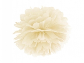 Pompon bibułowy kremowy 35cm