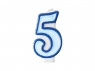Świeczka urodzinowa Partydeco Cyferka 5 w kolorze niebieskim 7 centymetrów (SCU1-5-001)
