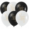 Balony ze złotym nadrukiem Happy New Year 6szt