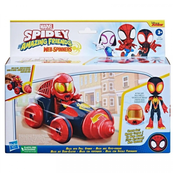 Figurka z pojazdem Spidey Miles Drill Spinner (F6775/F7253)