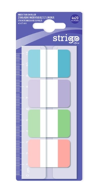 Strigo, Zakładki indeksujące z linijką - 4 kolory