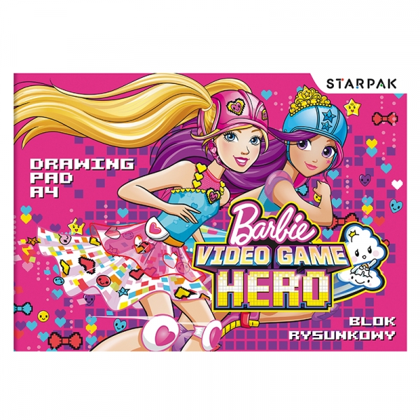 Blok rysunkowy A4/20 kartek biały Barbie Video Games
382103