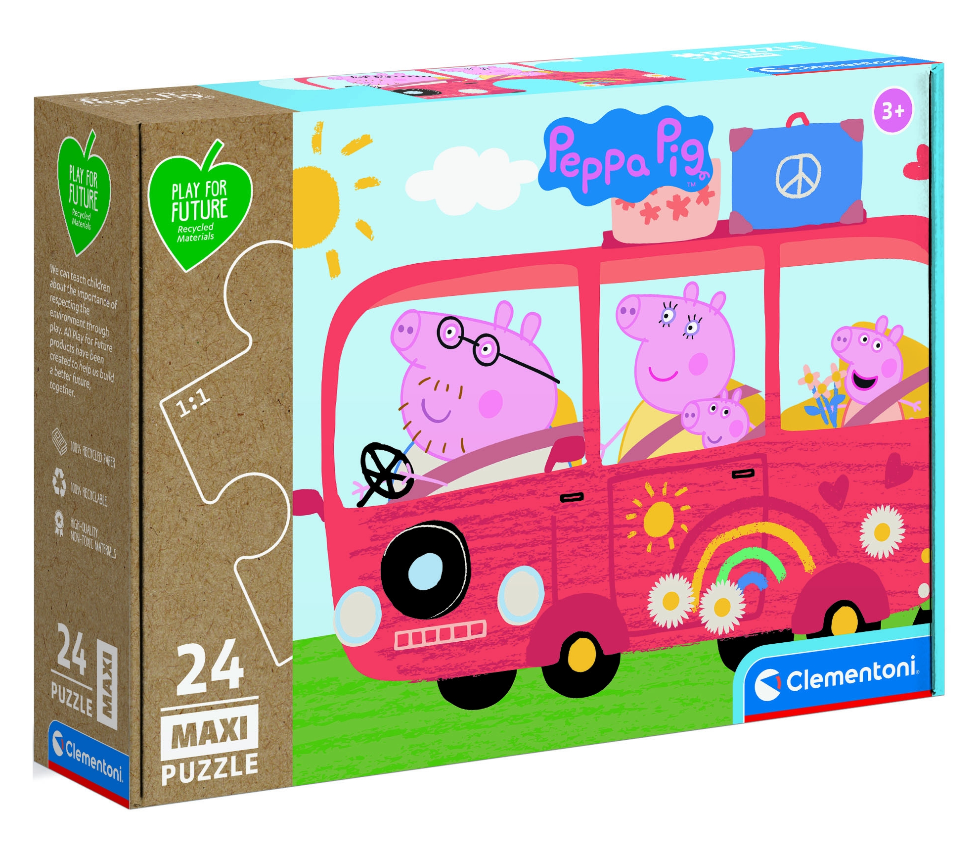 Clementoni, puzzle Maxi Play For Future 24: Peppa Pig (24221)