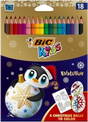 Kredki ołówkowe Evolution Christmas - 18 kolorów