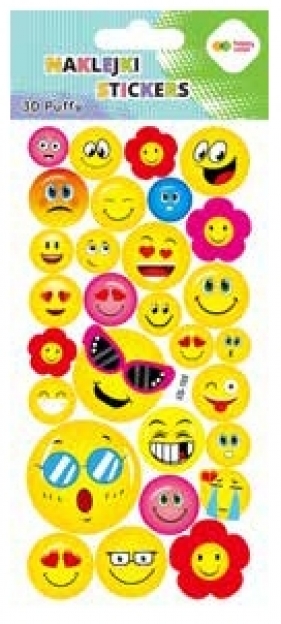 Naklejki 3D Puffy - Funny Emoticon, 9.5 cm x 22 cm, Happy Color