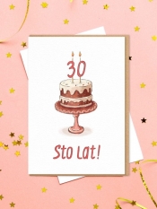 Kartka urodzinowa Tort 30. urodziny