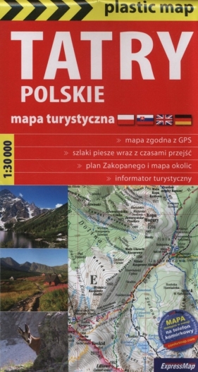 Tatry polskie Mapa turystyczna 1:30 000