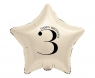 Balon foliowy Gwiazda kremowa cyfra 3 44cm
