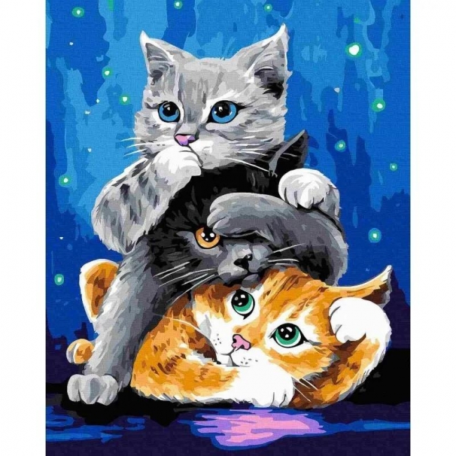 <img src='https://webimage.pl/pics/215/4/d5906088374215.jpg' style='height:440px' /> Malowanie po numerach - Kotki 40x50cm