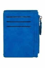 Portfel na karty z suwakiem kobaltowy