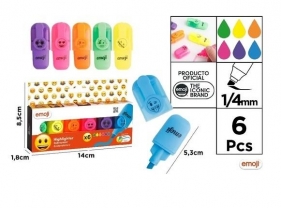 Zakreślacz Emoji 6kol MIX