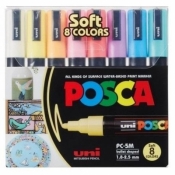 Markery pastelowe PC-5M Soft 8 kolorów POSCA UNI