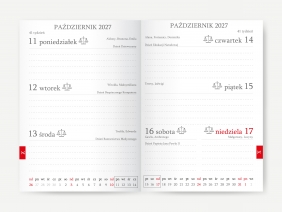 Kalendarz 2027 A7 tygodniowy Rock - turkusowy