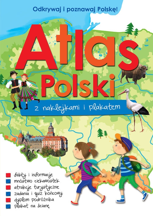 Atlas Polski z naklejkami i plakatem (Uszkodzona okładka)