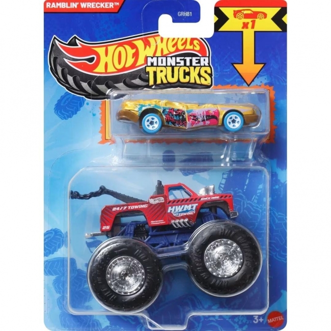 Hot Wheels Monster Trucks Pojazd 1:64 + Autko