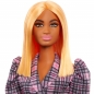 Barbie Fashionistas: Lalka - Sukienka z bufkami w kratę, jasnorude włosy (FBR37/GRB53)