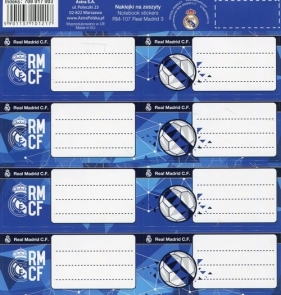 Naklejki na zeszyty Real Madrid mix wzorów