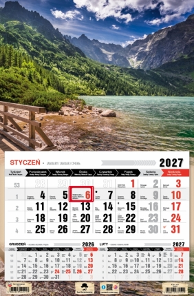 Kalendarz 2027 trójdzielny-jednodzielny, 1 szt.
