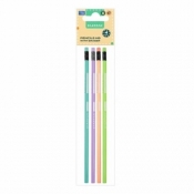 Ołówek z gumką HB trójkątny pastel 4szt