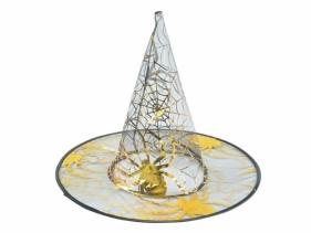 Kapelusz czarownicy czarno-złoty przeźroczysty