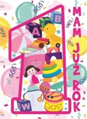 Karnet Urodziny B6 - Roczek (różowa)