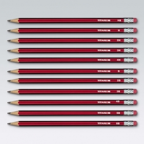 Ołówek techniczny z gumką 6B Titanum - 12szt.