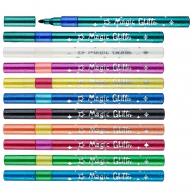 Zestaw długopisów żelowych brokatowych, 10 szt.