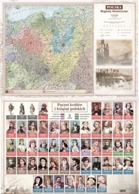 Mapa Polski A2 Regiony Historyczne ścienna (10szt) - Praca zbiorowa