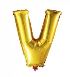 Balon Litera "V" złoty 40CM