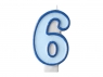 Świeczka urodzinowa Partydeco Cyferka 6 w kolorze niebieskim 7 centymetrów (SCU1-6-001)