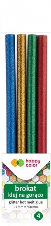 Klej do pistoletu na gorąco brokat 4sztHAPPY COLOR