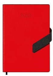 Kalendarz ksiąkowy A5 czerwony z klipsem magnetycznym 2019