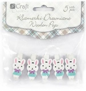 Klamerki drewniane króliczki (5 szt) - CEOZ-101
