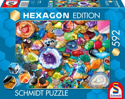 <img src='https://webimage.pl/pics/221/7/d4001504597221.jpg' style='height:440px' /> Puzzle 592 HEXAGON Potpourri z kamieni szlachetnych 114378