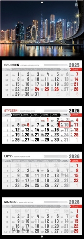 Kalendarz 2026 czterodzielny premium - City