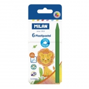 Kredki świecowe MILAN PLASTIPASTEL, 6 kolorów w kartonowym opakowaniu (022R06)