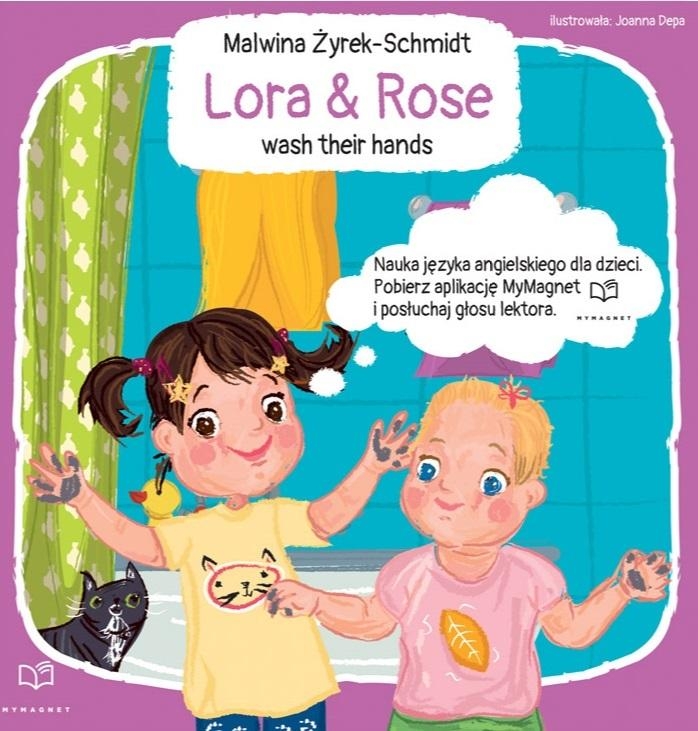 Lora&Rose wash their hands