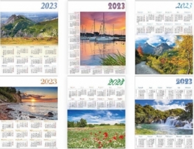 Kalendarz 2023 Jednoplanszowy MIX (12szt)