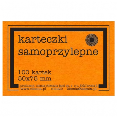 Karteczki samoprzylepne Fluo 50x75mm 100K pomar.