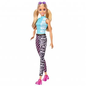 Barbie Fashionistas: Lalka - Top Malibu i legginsy, blond kucyki (FBR37/GRB50)