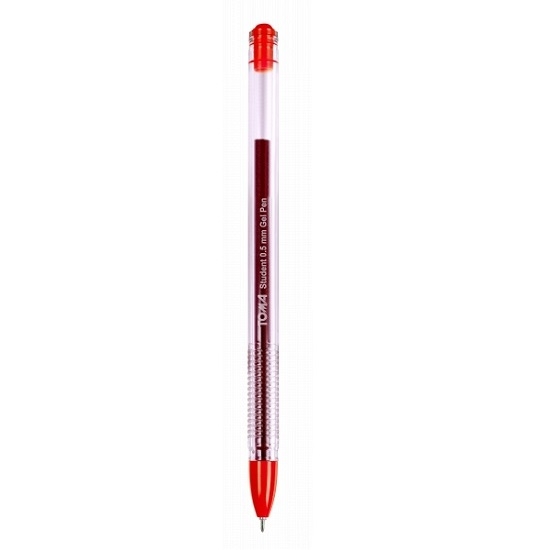 Długopis żelowy Student, 20 sztuk - czerwony
