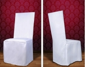 Pokrowiec z matowej tkaniny na krzesło biały 1szt.